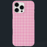 Cute  Pink Gingham Pset Pattern iPhone 16 Pro Max Hoesje<br><div class="desc">Een  roze Gingham Pset Pattern-draagtas met pendel</div>