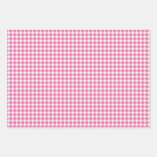 Cute  Pink Gingham Pset Pattern Inpakpapier Vel (Voorkant 3)