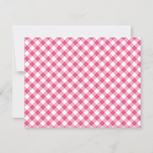 Cute Pink Gingham Pset Personalized Notitiekaartje (Achterkant)