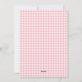 Cute Pink Gingham Pset Portret met kerstmis Feestdagenkaart (Achterkant)