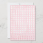 Cute Pink Gingham Red Bow Baby shower Kaart (Achterkant)
