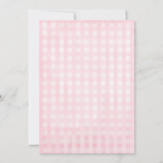 Cute Pink Gingham Red Bow Baby shower Kaart (Achterkant)