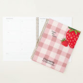 Cute Pink Gingham Strawberry Yearly Planner (Display)