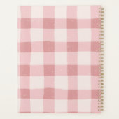 Cute Pink Gingham Strawberry Yearly Planner (Achterkant)