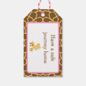 Cute Pink Giraffe Bedankt Gift Label Cadeaulabel (Achterkant)