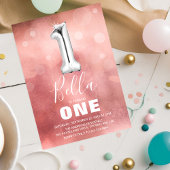 Cute Pink Girl 1e verjaardag Kaart