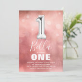 Cute Pink Girl 1e verjaardag Kaart (Staand voorkant)