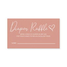 Cute Pink Girl Baby shower Diaper Raffle