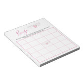 Cute Pink Girl Clothesline Baby shower Bingo Game Notitieblok (Schuin)