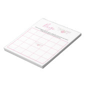 Cute Pink Girl Clothesline Baby shower Bingo Game Notitieblok (Linkerzijde)
