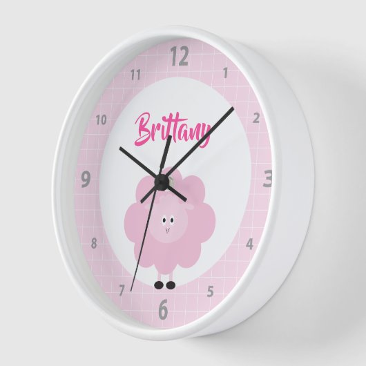 Cute Pink Girl Lamb Kawaii Kind Nursery Script Nam (Hoek)
