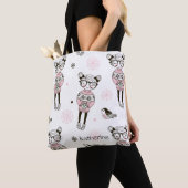 Cute Pink Girl Pattern Persoonlijk Tote Bag (Dichtbij)
