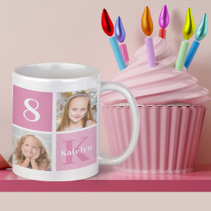 Cute Pink Girl Photo Collage Custom Birthday Gift Koffiemok