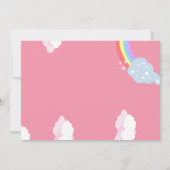 Cute Pink girl Unicorn Birthday Party Kaart (Achterkant)