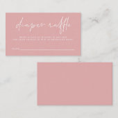 Cute Pink Girls Baby shower Diaper Raffle Informatiekaartje (Voorkant / Achterkant)