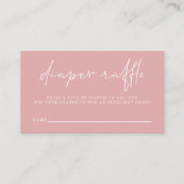 Cute Pink Girls Baby shower Diaper Raffle Informatiekaartje (Voorkant)
