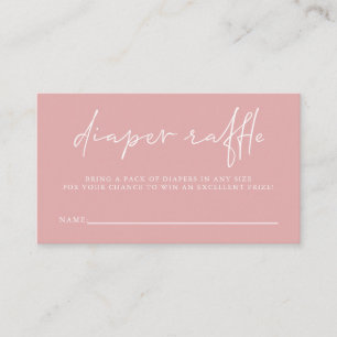 Cute Pink Girls Baby shower Diaper Raffle Informatiekaartje