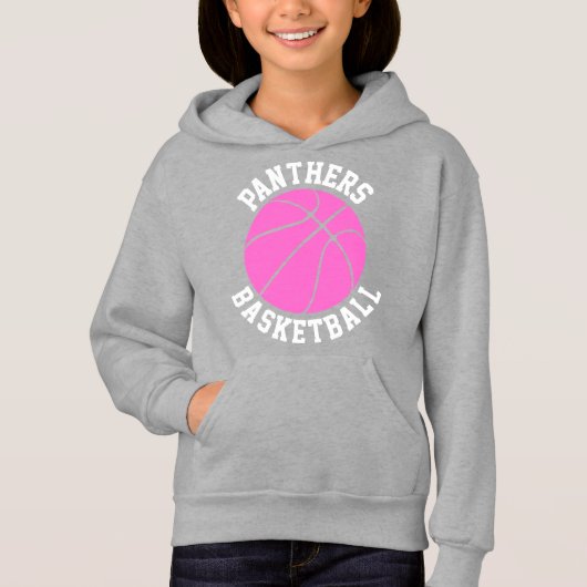 Cute Pink Girls Custom Basketball Sweatshirt (Voorkant)