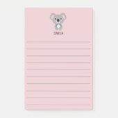 Cute Pink Girls Koala Beer Name Post-it® Notes (Voorkant)