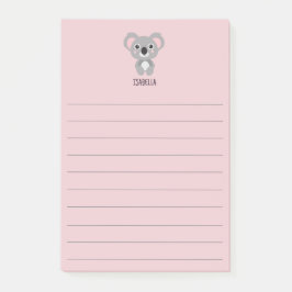 Cute Pink Girls Koala Beer Name Post-it® Notes