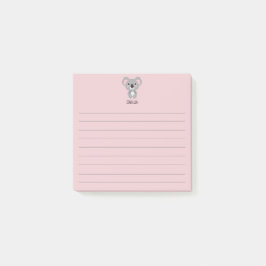 Cute Pink Girls Koala Beer Name Post-it® Notes