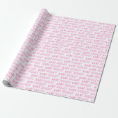 Cute Pink Girly Baby shower Typografie Cadeaupapier (Uitgerold)