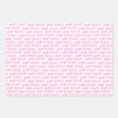 Cute Pink Girly Baby shower Typografie Inpakpapier Vel (Voorkant 2)