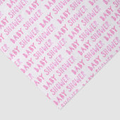 Cute Pink Girly Baby shower Typografie Tissuepapier (Detail)