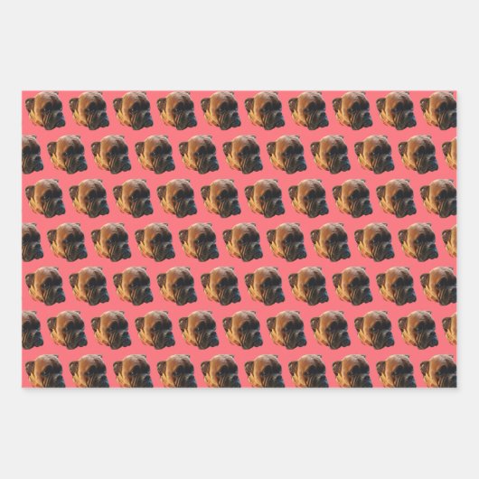 Cute Pink Girly Boxer Dog Inpakpapier Vel (Voorkant 3)