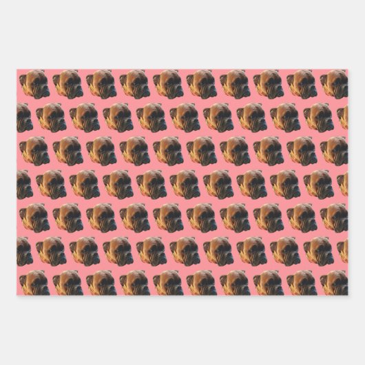 Cute Pink Girly Boxer Dog Inpakpapier Vel (Voorkant 2)