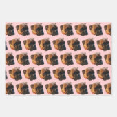Cute Pink Girly Boxer Dog Inpakpapier Vel (Voorkant)