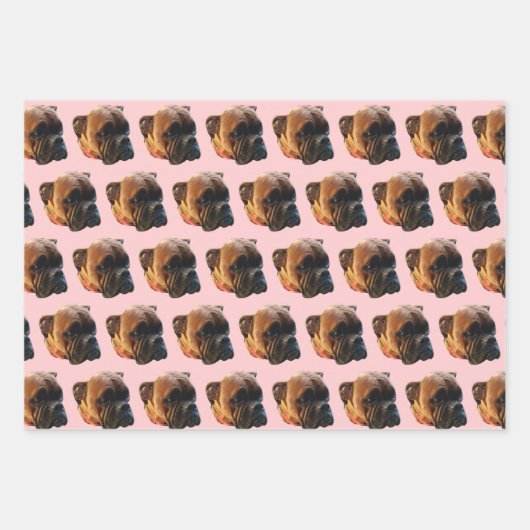 Cute Pink Girly Boxer Dog Inpakpapier Vel (Voorkant)