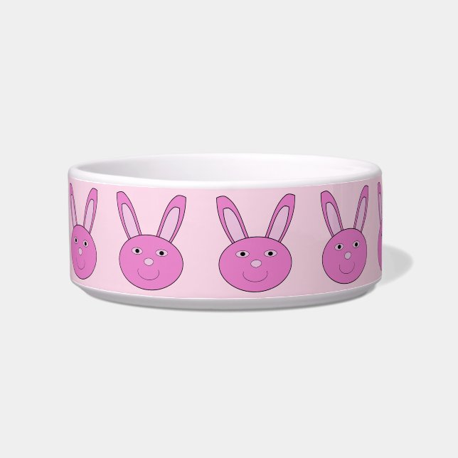 Cute Pink Girly Bunny Face Spring Easter Patterned Voerbakje (Links)