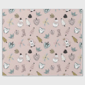 Cute Pink Girly-kerstcadeautjes Cadeaupapier (Vlak)