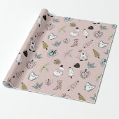 Cute Pink Girly-kerstcadeautjes Cadeaupapier (Uitgerold)