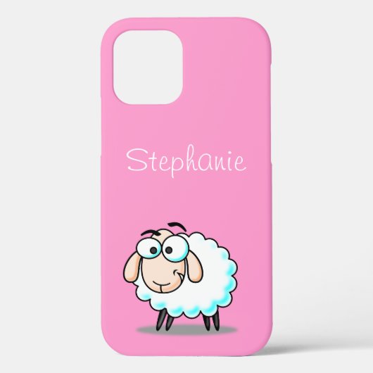 Cute Pink Girly Sheep Cartoon Case-Mate iPhone Case (Achterkant)