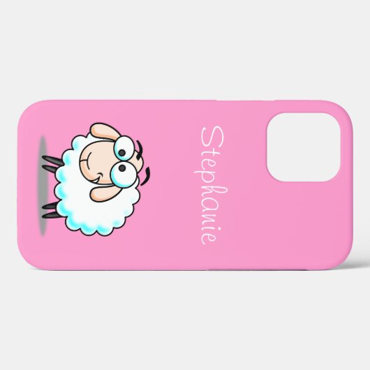 Cute Pink Girly Sheep Cartoon Case-Mate iPhone Case (Achterkant (horizontaal))