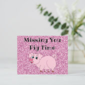 Cute Pink Glitter Briefkaart (Staand voorkant)