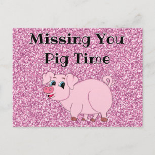 Cute Pink Glitter Briefkaart
