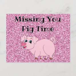 Cute Pink Glitter Briefkaart