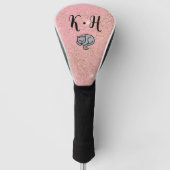 Cute Pink Glitter Cat Monogram Golfheadcover (Voorkant)