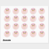 Cute Pink Glitter Dank u Baby shower Birthday Ronde Sticker (Vel)