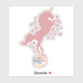 Cute Pink Glitter Glam Unicorn Sticker (Vel)