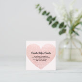 Cute Pink Glitter Heart Customer Reference Kaart (Staand voorkant)