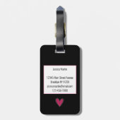 Cute Pink Glitter Hearts Bagagelabel (Achterkant verticaal)