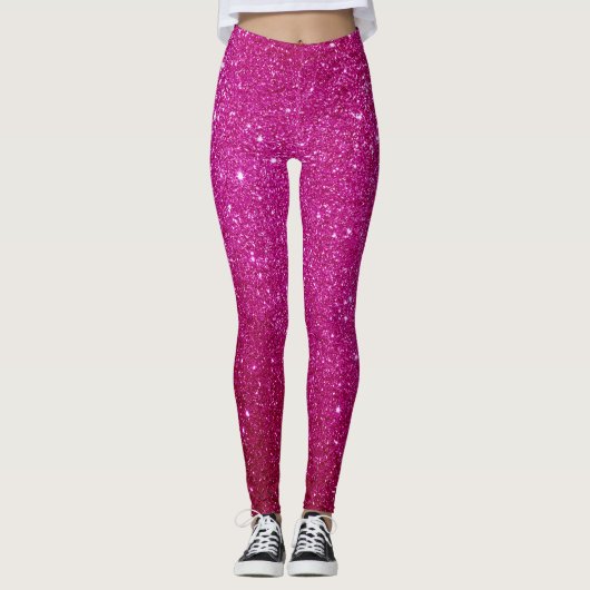 Cute Pink Glitter | Roze leggings (Voorkant)
