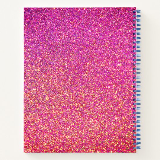Cute Pink Glitter Unicorn Personalized Journal Notitieboek (Achterkant)