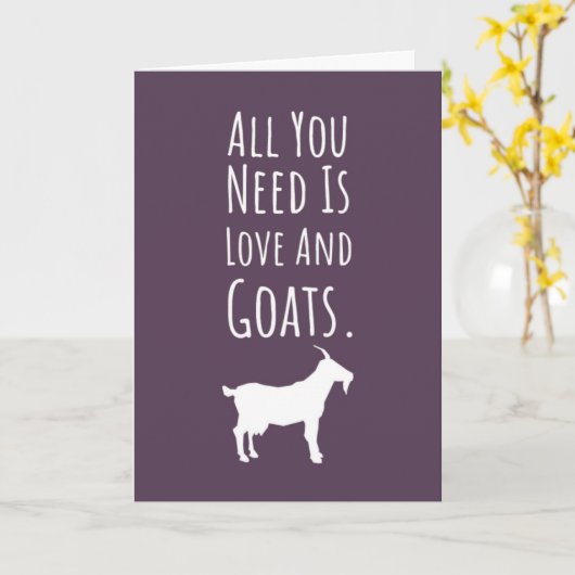 Cute Pink Goat Cards Farm Animal Farmer Kaart (Gele Bloem)