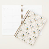 Cute Pink Gold Chickadee Bird Hearts Planner (Display)