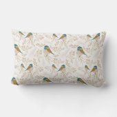 Cute Pink Gold Chickadee Bird Hearts Print Kussen (Achterkant)